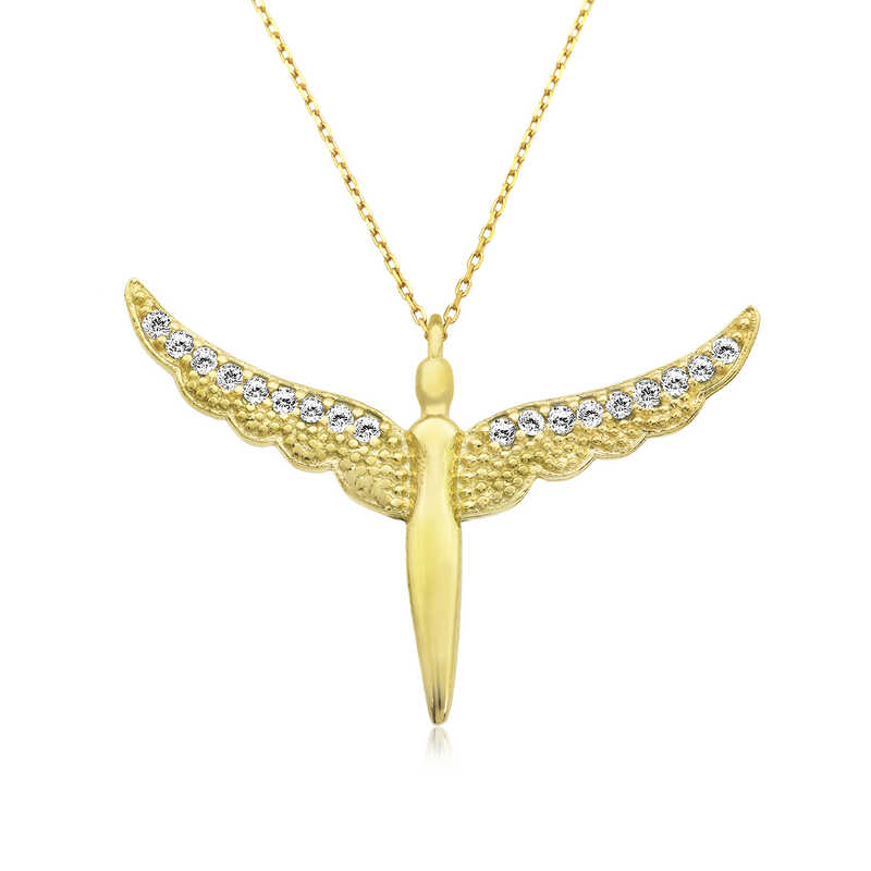 Silver Gold Winged Angel Women’s Necklace