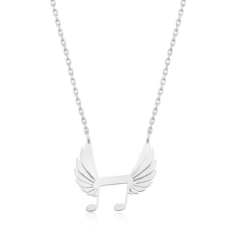Silver Musical Note Wings Women’s Necklace