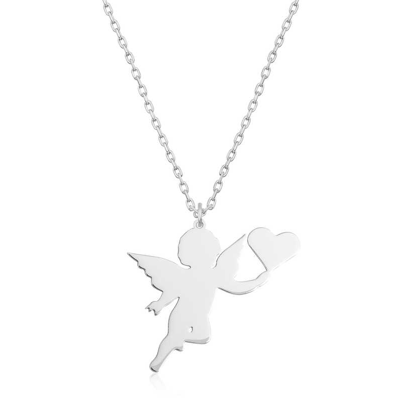Silver Heart Angel Women’s Necklace