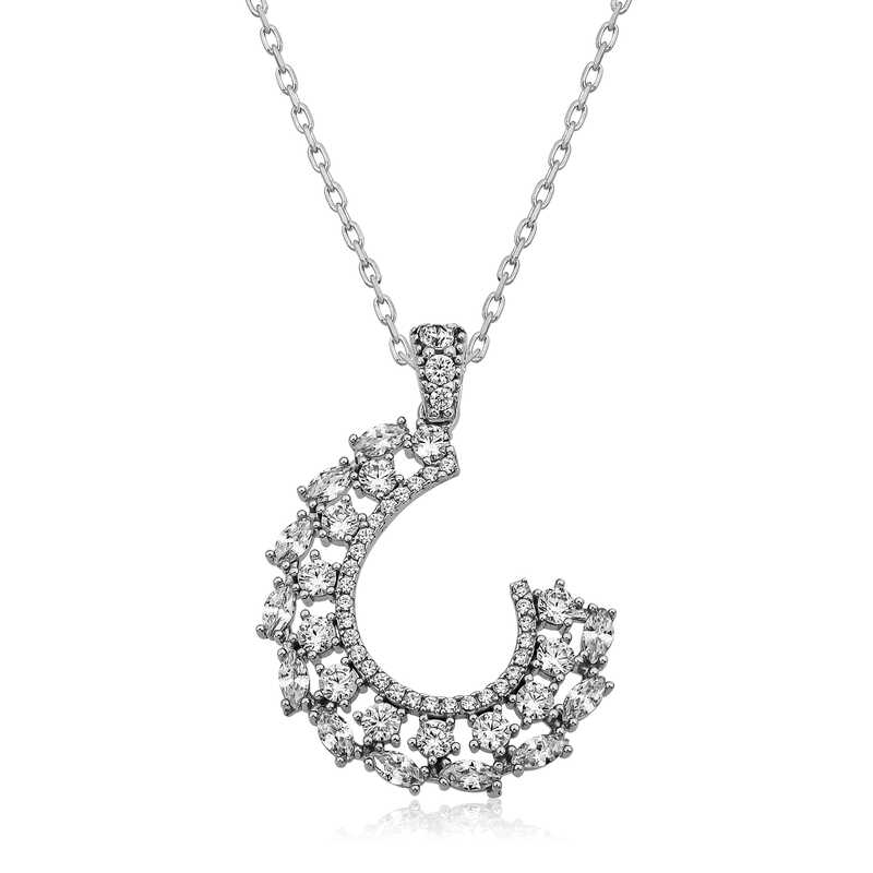 Silver Marquise Stone Women’s Necklace