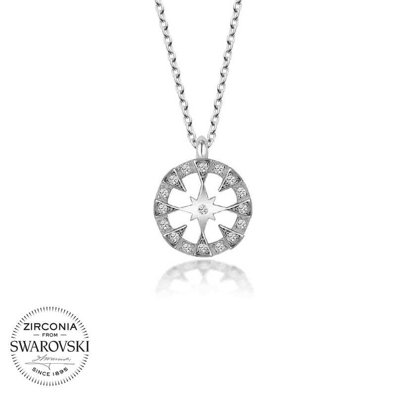 Swarovski Stone Silver Circle Women’s Necklace