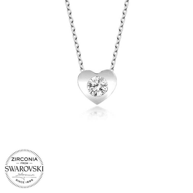 Swarovski Stone Silver Heart Women’s Necklace
