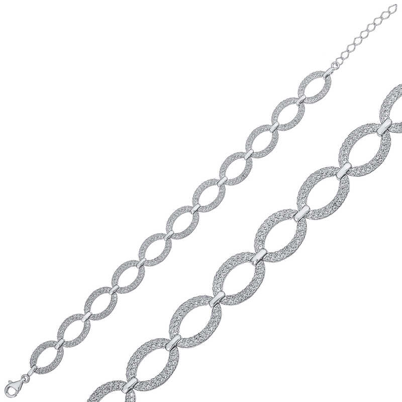 Silver Oval Stone Women’s Bracelet
