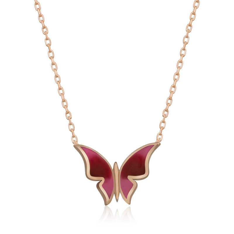 Silver Rose Minimal Butterfly Women’s Necklace
