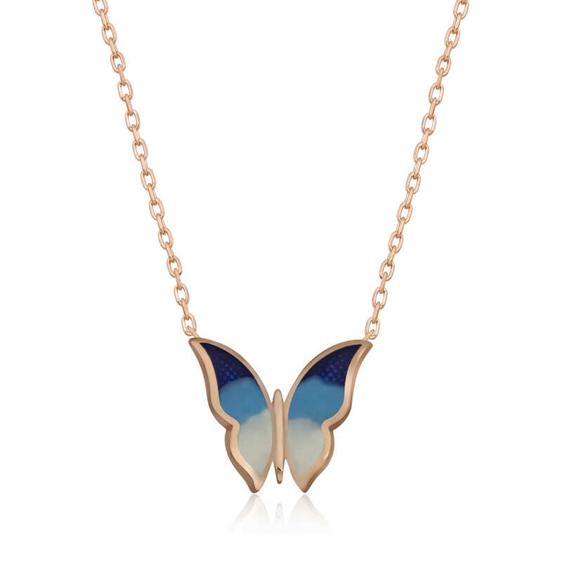 Silver Rose Minimal Butterfly Women’s Necklace
