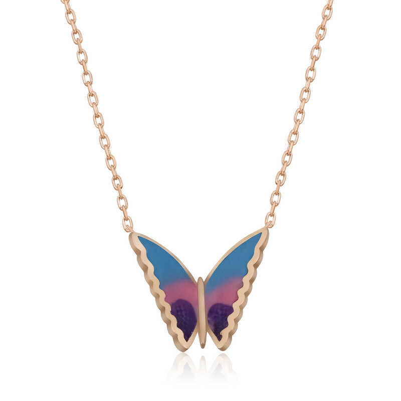 Silver Rose Minimal Butterfly Women’s Necklace