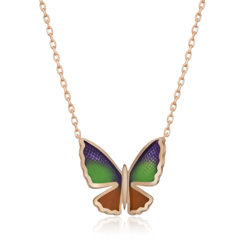 Silver Rose Minimal Butterfly Women’s Necklace