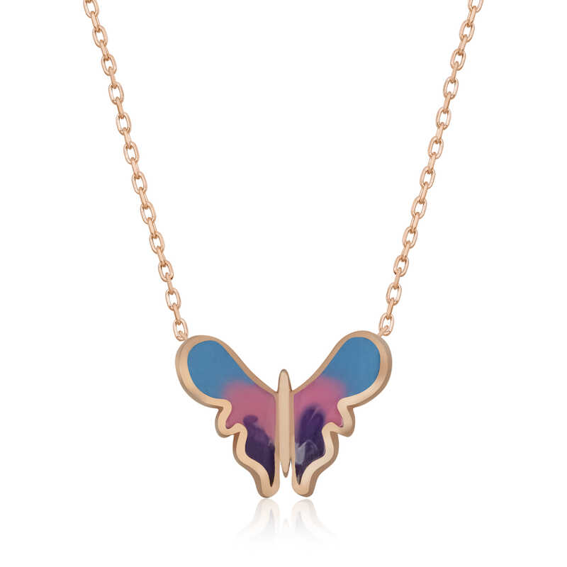 Silver Rose Minimal Butterfly Women’s Necklace