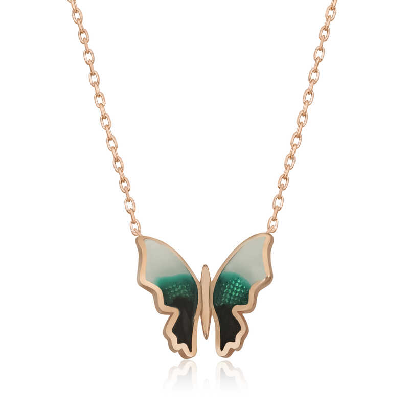Silver Rose Minimal Butterfly Women’s Necklace