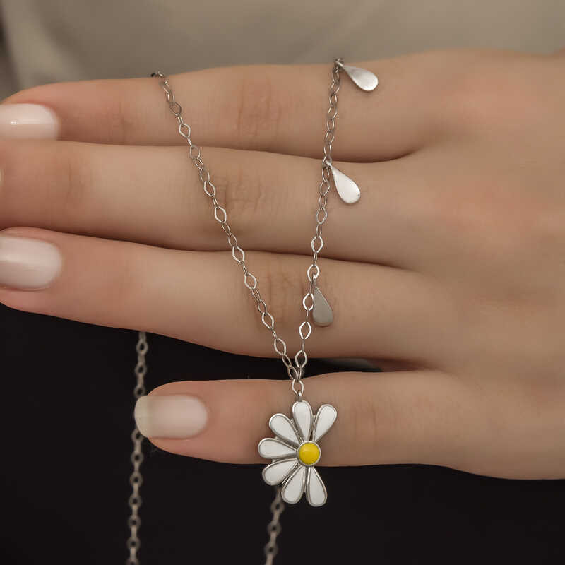 Silver Rhodium Daisy Loves Dislikes Women’s Necklace