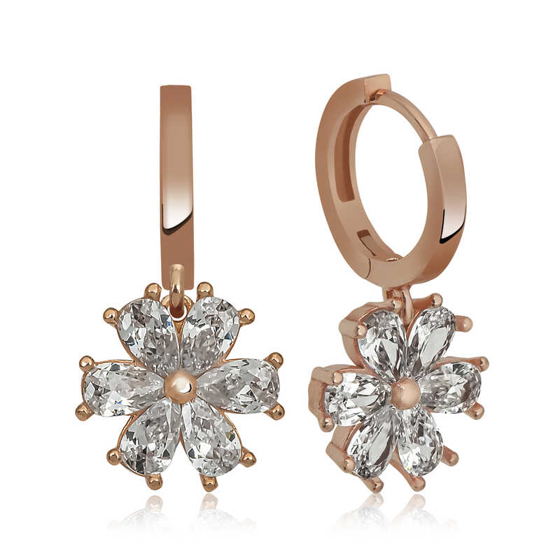 Silver White Flower Women’s Earrings