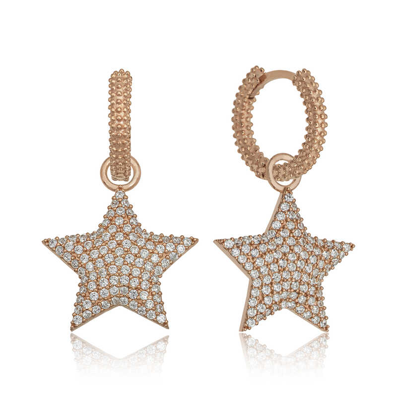 Silver Hoop Star Women’s Earrings