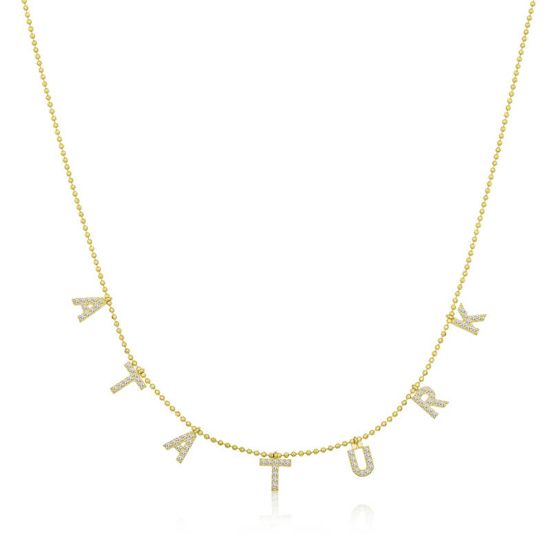 Silver Gold Atatürk Written Women’s Necklace