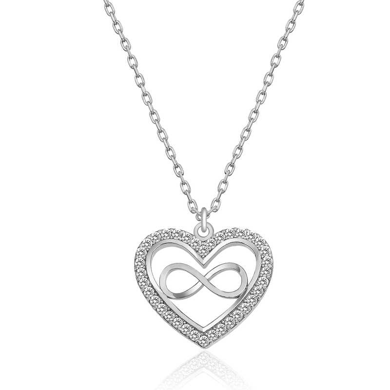 Silver Heart Infinity Women’s Necklace