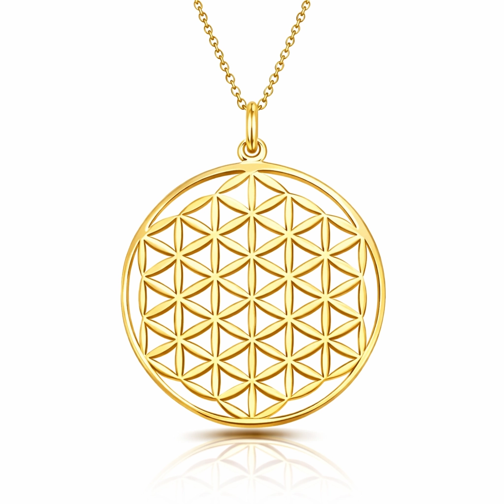 Silver Gold Flower of Life Necklace