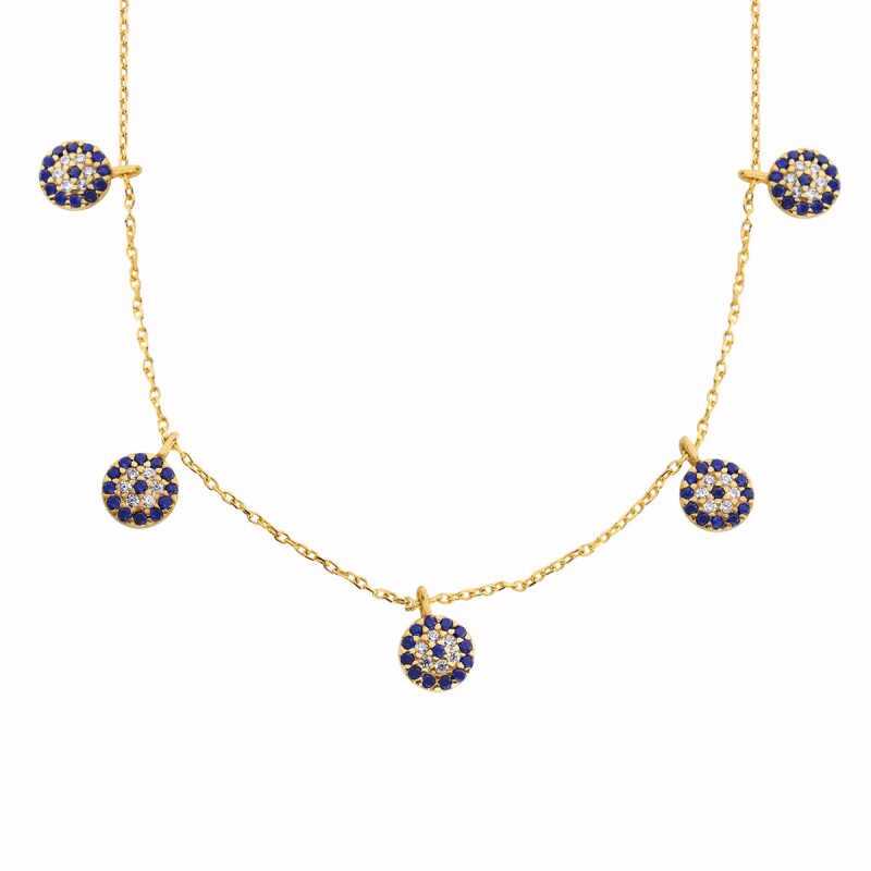 Silver Gold Evil Eye Lucky Necklace for Women