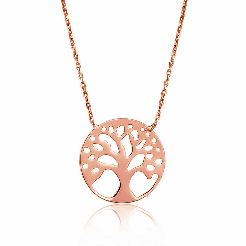 Silver Rose Tree of Life Women’s Necklace