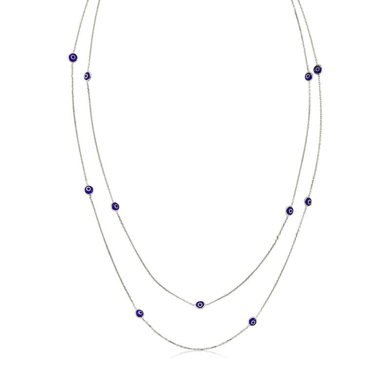 Silver Chain Evil Eye Women’s Necklace