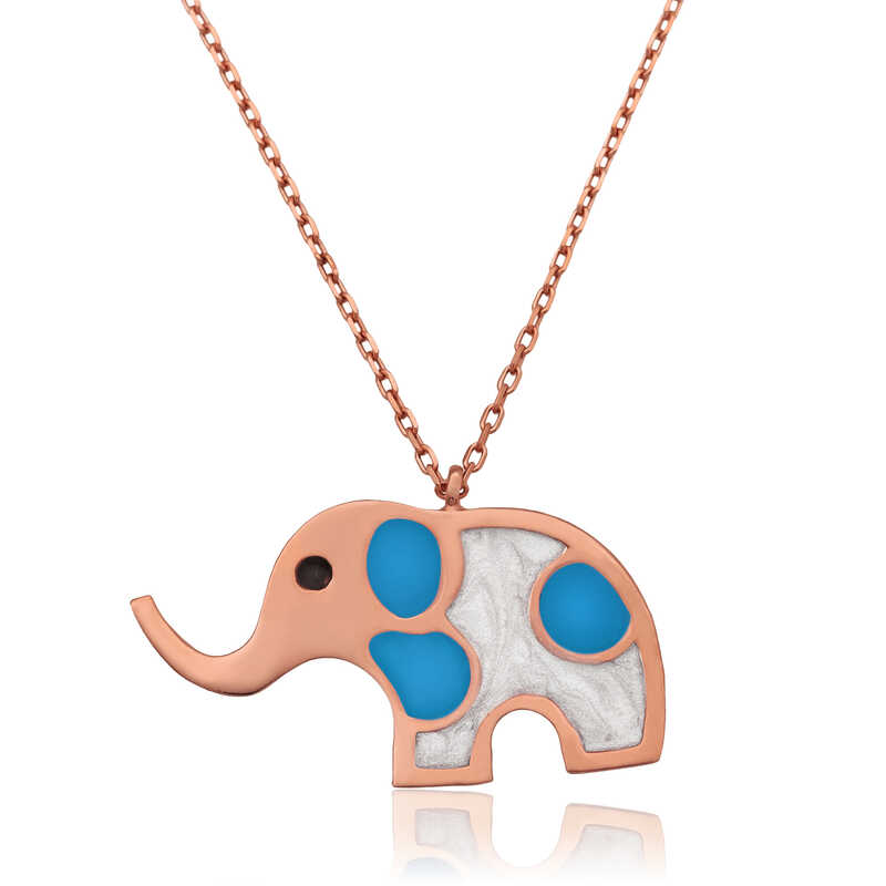 Silver Rose Elephant Women’s Necklace