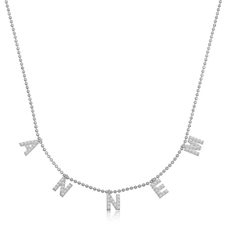 Silver Necklace with My Mother Written
