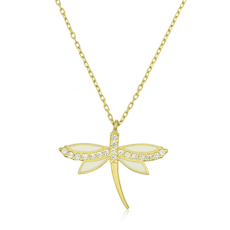 Silver Gold Dragonfly Women’s Necklace