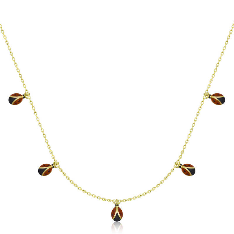 Silver Gold Ladybug Lucky Women’s Necklace