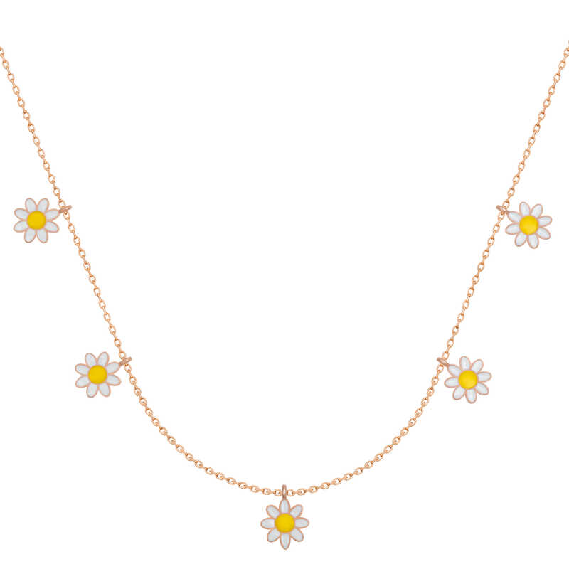 Silver Rose Daisy Lucky Women’s Necklace