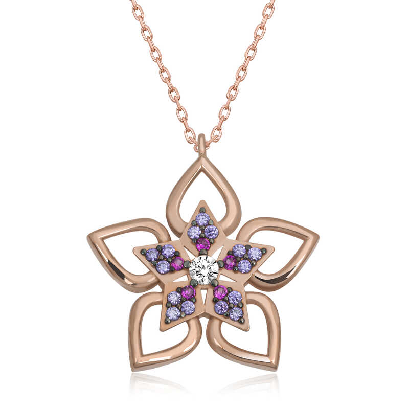 Silver Rose Flower Women’s Necklace