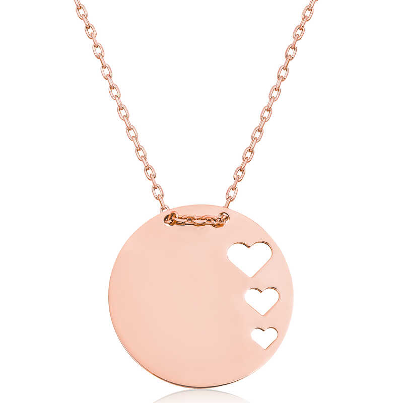 Silver Rose Circle Heart Women’s Necklace