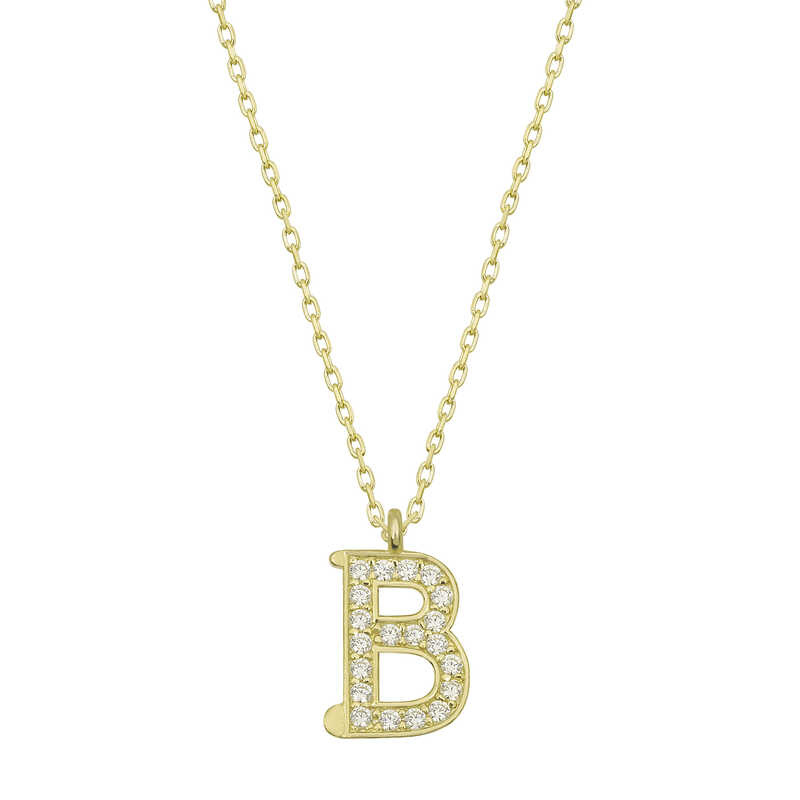 Silver Gold Letter B Women’s Necklace