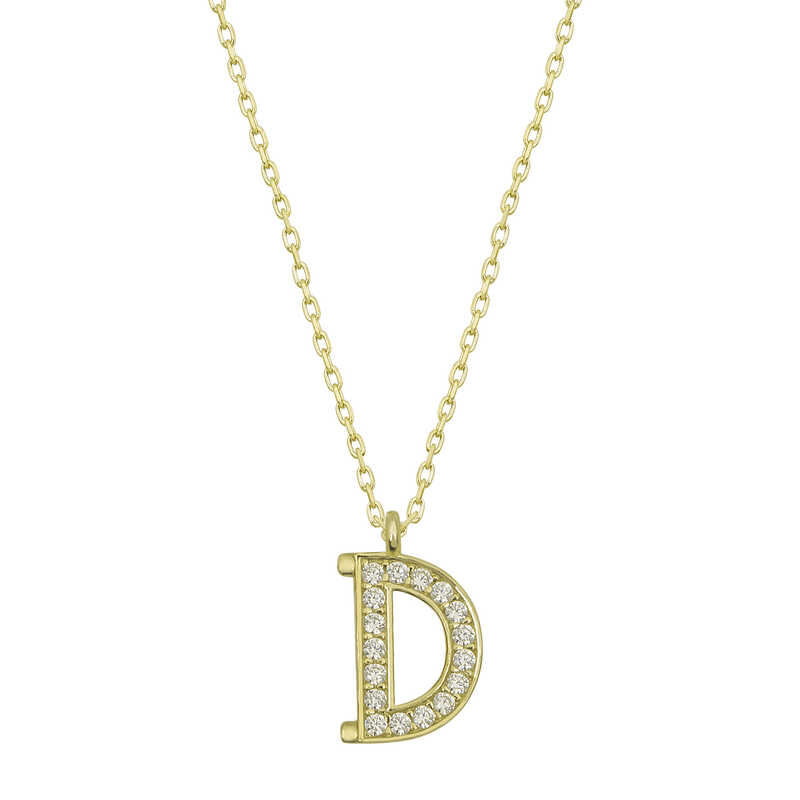 Silver Gold Letter D Women’s Necklace