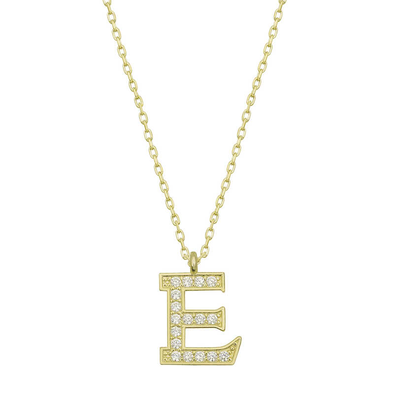Silver Gold Letter E Women’s Necklace