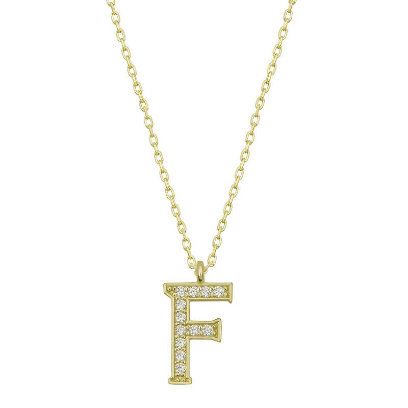 Silver Gold Letter F Women’s Necklace