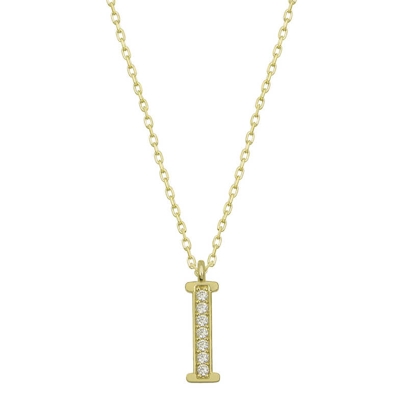 Silver Gold Letter I Women’s Necklace