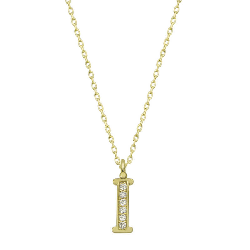 Silver Gold Letter I Women’s Necklace