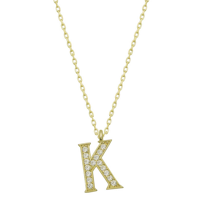 Silver Gold Letter K Women’s Necklace