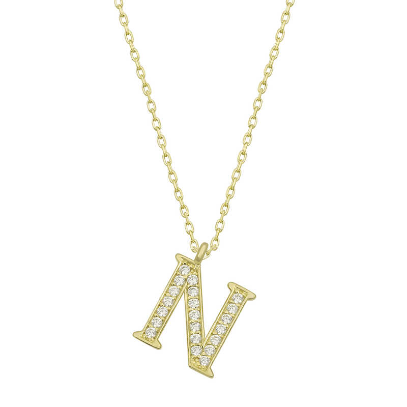 Silver Gold Letter N Women’s Necklace