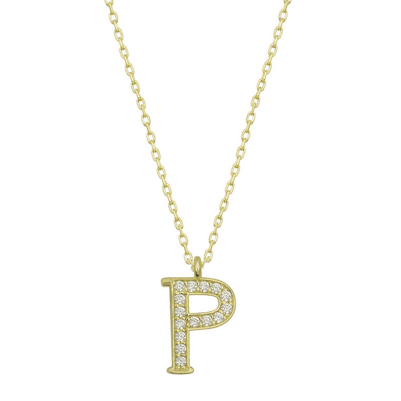 Silver Gold Letter P Women’s Necklace