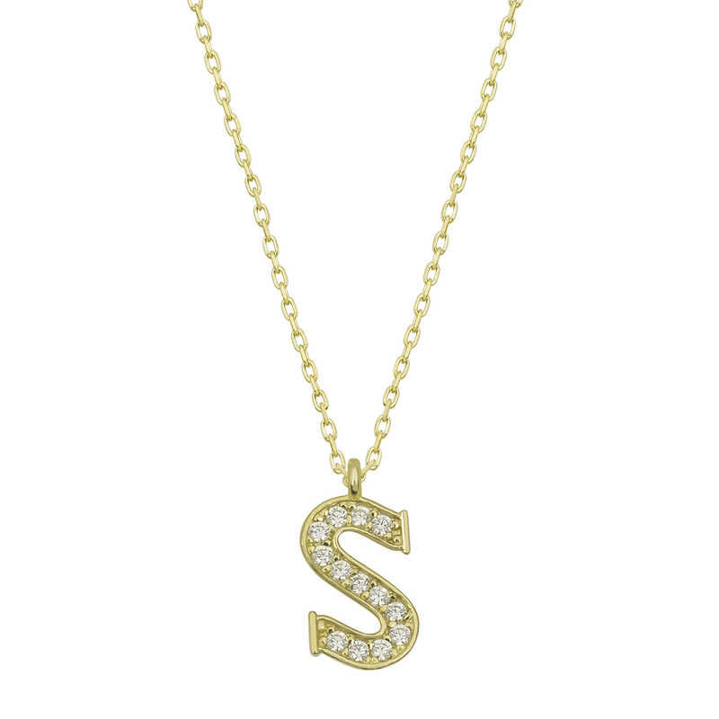 Silver Gold Letter S Women’s Necklace