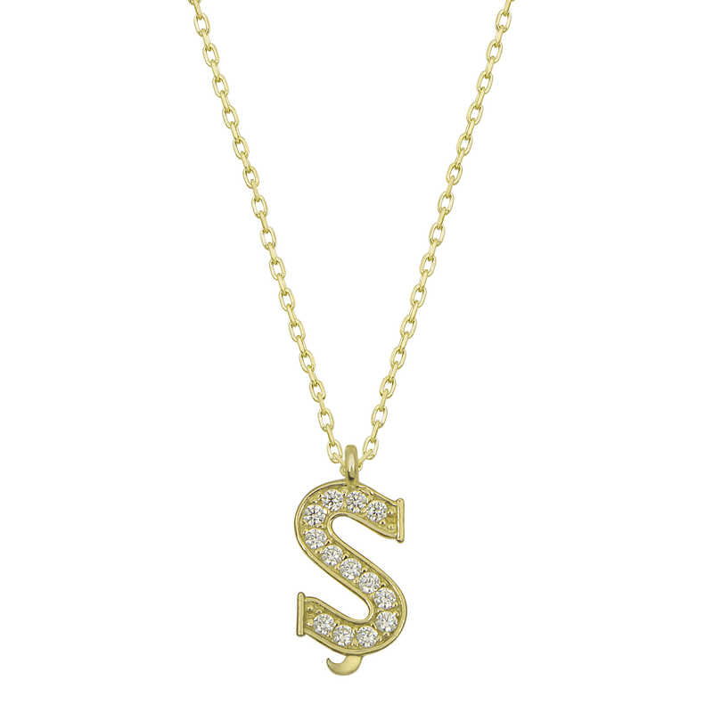 Silver Gold Letter S Women’s Necklace