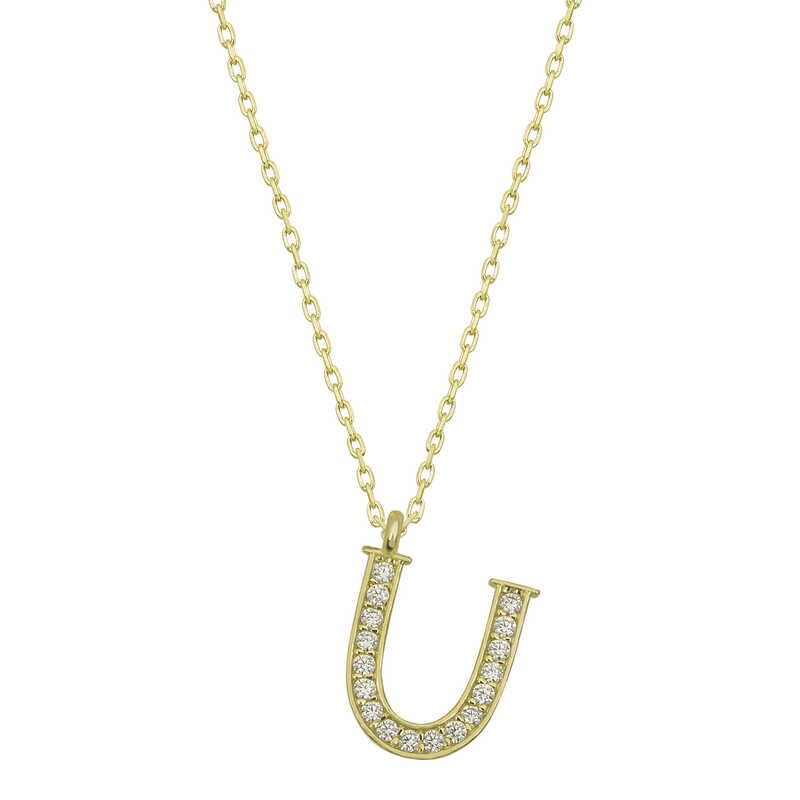 Silver Gold Letter U Women’s Necklace