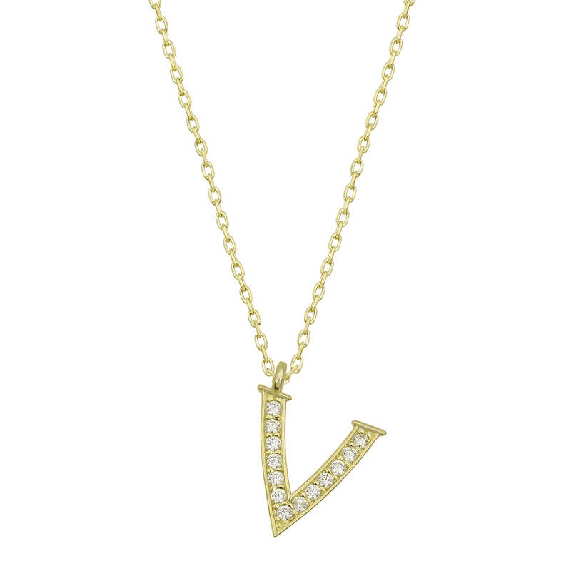 Silver Gold Letter V Women’s Necklace