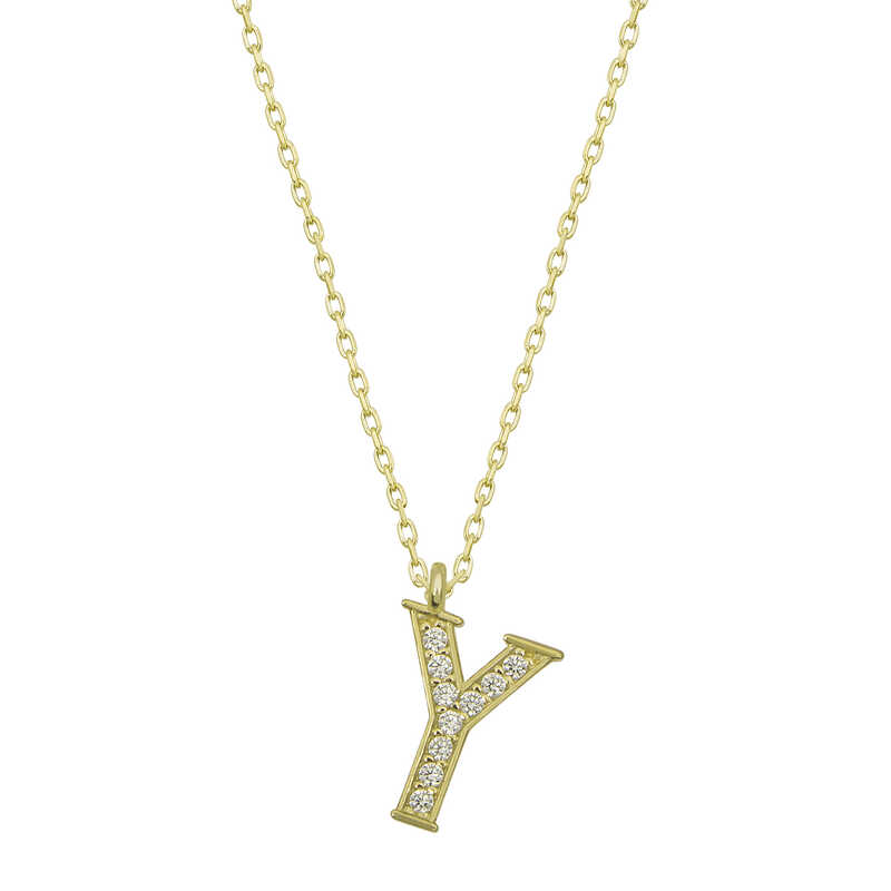 Silver Gold Letter Y Women’s Necklace