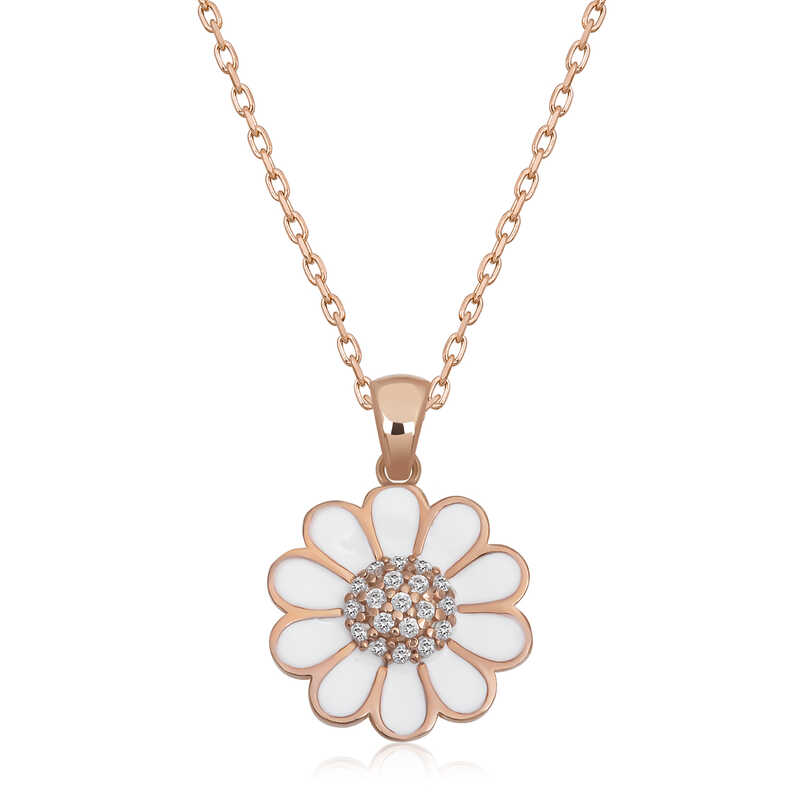 Silver Rose Daisy Women’s Necklace
