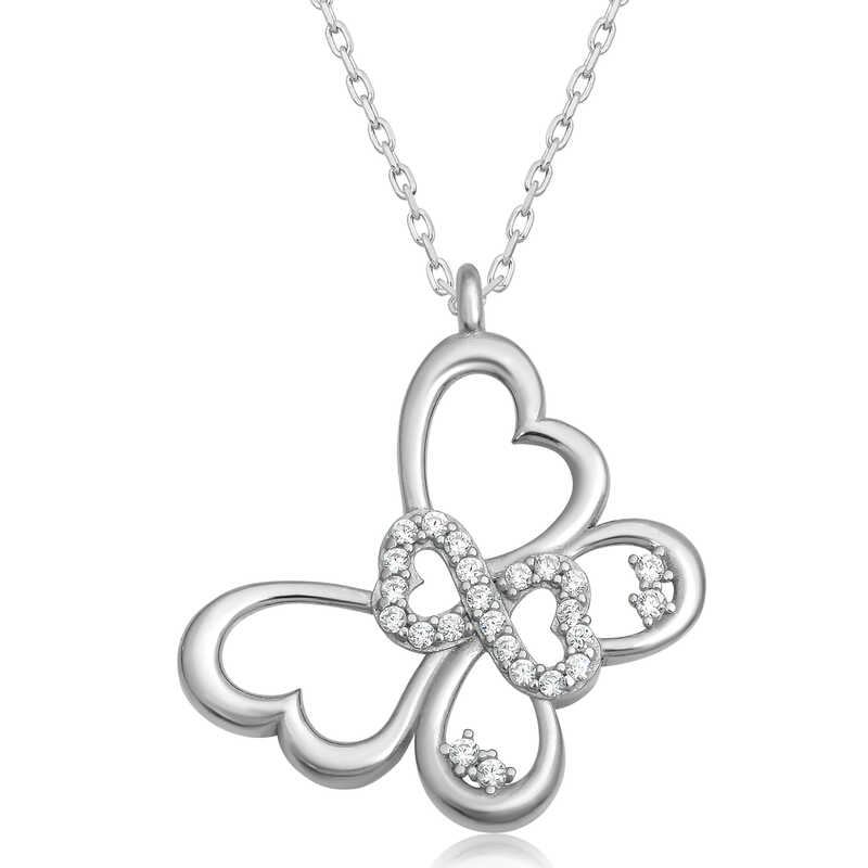 Silver Infinity Butterfly Women’s Necklace