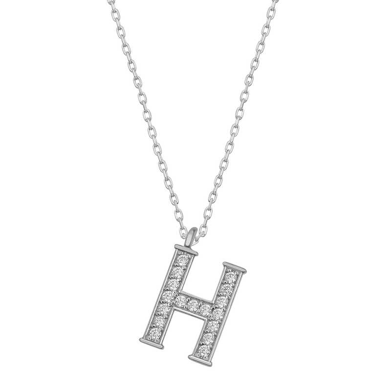 Silver Rhodium Letter H Women’s Necklace