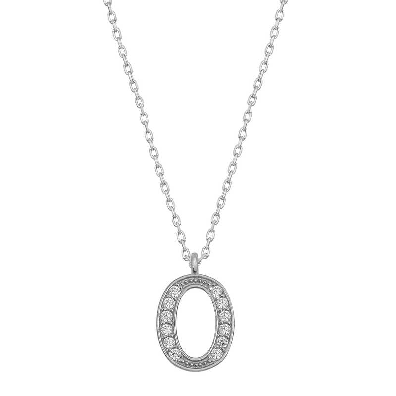 Silver Rhodium Letter O Women’s Necklace