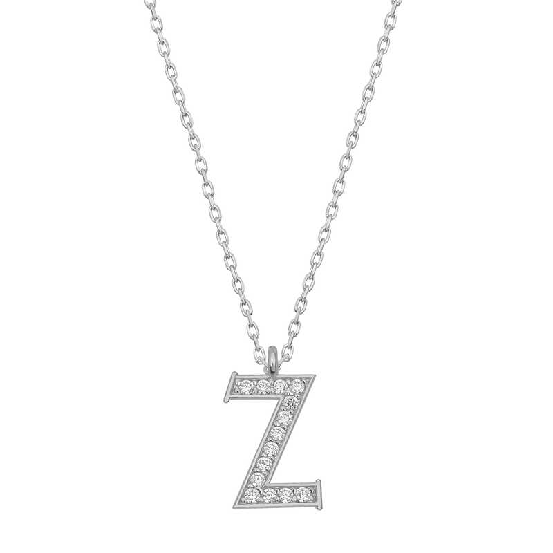 Silver Rhodium Letter Z Women’s Necklace