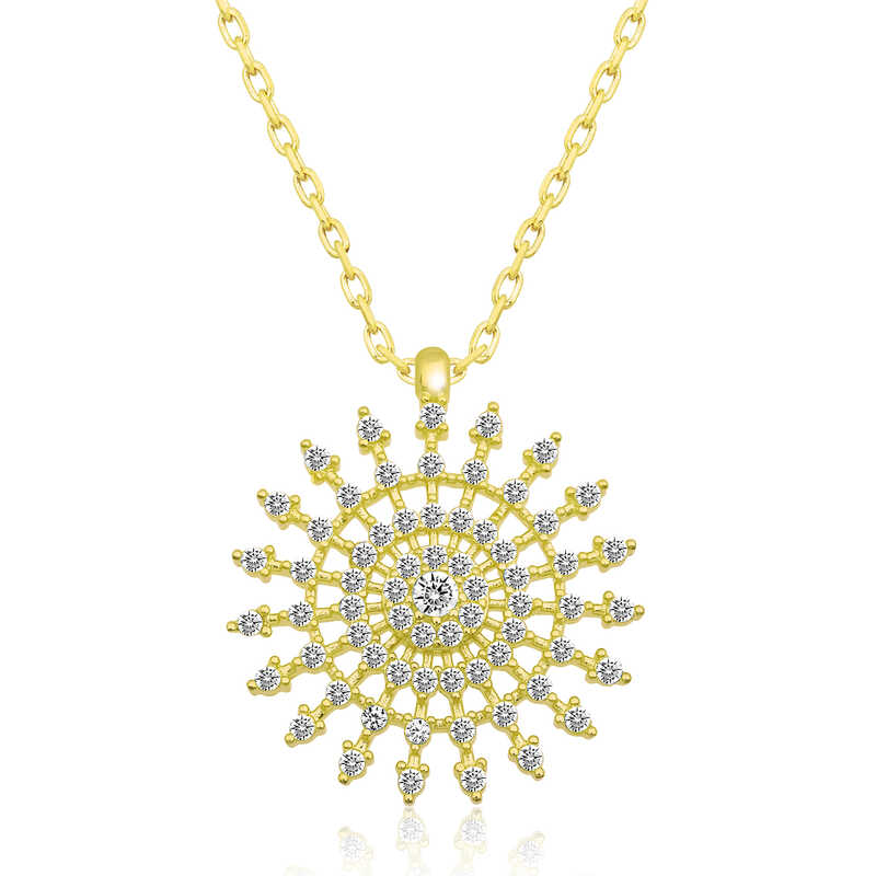 Silver Gold Sun Women’s Necklace