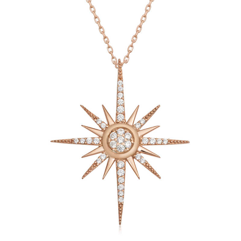 Silver Rose North Star Women’s Necklace